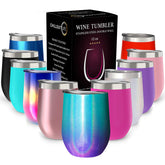 CHILLOUT LIFE Mermaid Sparkle tumbler front view highlights 12oz capacity