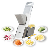 ChinKc Mandoline Slicer top view shows safety design for quick prep