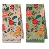 ChissNook vintage boho floral towels pattern on display for stylish kitchen decor.