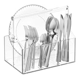 Chivalral acrylic utensil holder with rotating handle for kitchen prep