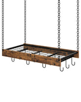 CHOEZON hanging pot rack center frame keeps cookware organized and within reach.