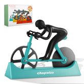 Chopwiza bike pizza cutter in action for fast, even slices