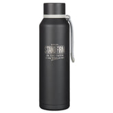 Christian Art Gifts 24oz matte black bottle keeps drinks hot or cold on the go.