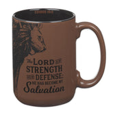Christian Art Gifts Lord Is My Strength mug front with inspirational verse