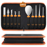 CHRYZTAL pumpkin carving kit full contents showcased for versatile Halloween designs.