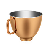 CHUDODO copper color stainless steel mixer bowl shows a 5qt capacity for large batches.