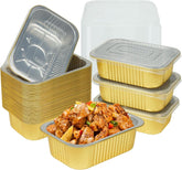 CHUPEI heavy-duty aluminum pans with lids for sturdy meal prep and takeout.
