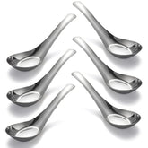 CHWAIKA six-piece soup spoons with durable stainless steel