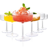 Ciaell 12-pack plastic martini glasses with stem, clear for vibrant cocktails.