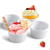 Cinf white 14oz ramekins set with oven-safe design for baking and serving.