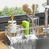 Cisily sink caddy with automatic drainage keeps sponge area dry and clean