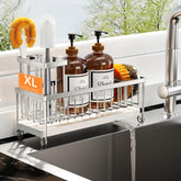 Cisily sponge holder for kitchen sink with large capacity keeps brushes neatly organized