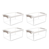 Citylife 4-pack small storage bins with lids for organized snacks and toys