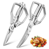 CIVIREVIC heavy-duty kitchen scissors set in action for robust meat prep