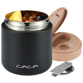 CJACJA 15oz kids food jar front view showing compact lunch-ready design