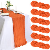 CKIKU 6-pack orange cheesecloth table runner for versatile wedding decor