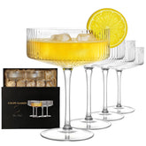 CL FUN 4-pcs coupe glasses with ribbed silhouette for elegant entertaining.