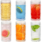 Claplante vintage highball glass 15oz set for water and cocktails