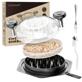 CLEANGOR chicken shredder with visible lid for precise shredding.