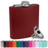 Clear Water Home Goods matte maroon flask front view with secure cap for travel