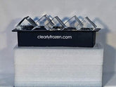ClearlyFrozen ice tray front view with ten crystal-clear 2-inch cubes for premium cocktails