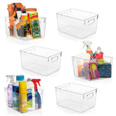 ClearSpace clear plastic storage bin in pantry for easy organization and visibility.