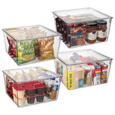 ClearSpace XL bin with lid front view shows spacious fridge organization.