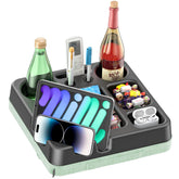CLESOO couch cup holder tray keeps beverages steady on the sofa for relaxed lounging.