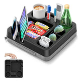 CLESOO couch cup holder tray keeps drinks secure while lounging.