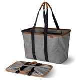 CleverMade Collapsible LUXE Tote gray-black 30L ready for groceries and trips