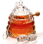 CLEVLI crystal honey jar lid keeps contents fresh and stylish