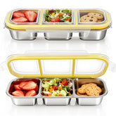 CLFORLORGN stainless steel snack container with three compartments for organized portions
