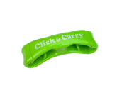 Click & Carry bag holder handle showing hands-free carry and comfort
