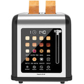Clixane 2-slice toaster front view with touch screen and precise browning control.
