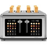 Clixane 4-Slice Toaster front view in stainless steel for a modern kitchen.