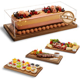 ClouTideR acacia cake stand with acrylic lid showcases pastries clearly.