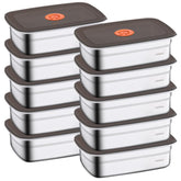 CLWVPCOT stainless steel container with lids for organized meal prep and fresh storage.