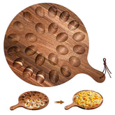 Cmaqpw deviled egg platter in acacia wood with 24 holes