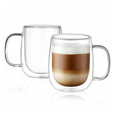 CNGLASS 12oz double-wall mug with handle keeps hot drinks comfortable to hold