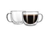 CNGLASS double-wall coffee mug with handle keeps espresso hot while staying cool to the touch.