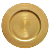 CN.JIAHE 13-inch round plastic charger plate in gold for elegant place settings