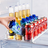 Coanto fridge drink organizer front view with auto push for easy can access