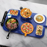 Coanto warming mat for food at buffet setup keeps dishes warm during gatherings