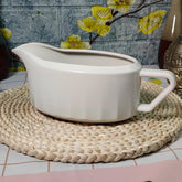 Cobata 24oz gravy boat with generous pour in white ceramic for family meals