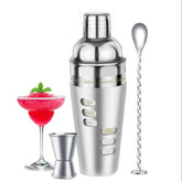Cocosun 24oz cocktail shaker in stainless steel for easy home mixing.