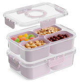 CODIEKEY Snackle Box with four compartments keeps snacks organized and colorful.