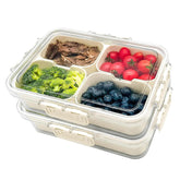 CODIEKEY Snackle Box with four compartments and clear lid for organized snacking