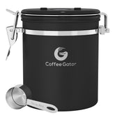 Coffee Gator airtight 16oz canister preserves freshness with a tight seal.
