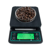 Coffee Gator scale with 0.1g precision for pour-over dosing.