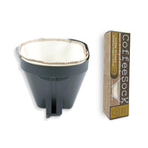 CoffeeSock Original Reusable Cone4 Filter 2-pack for clean flavor and zero-waste brewing.